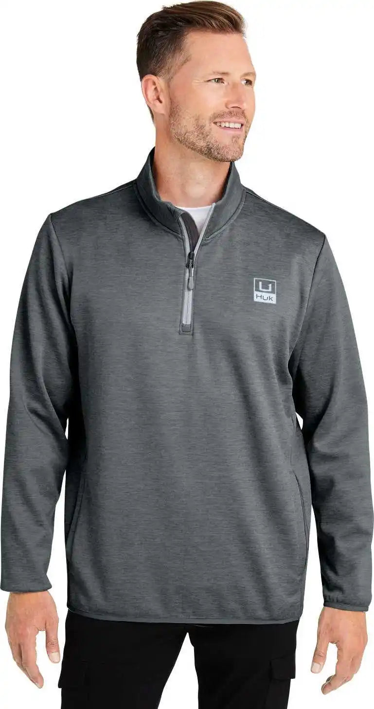 Huk H130098 Men’s Cold Front Quarter-zip - Volcnc Ash Hthr