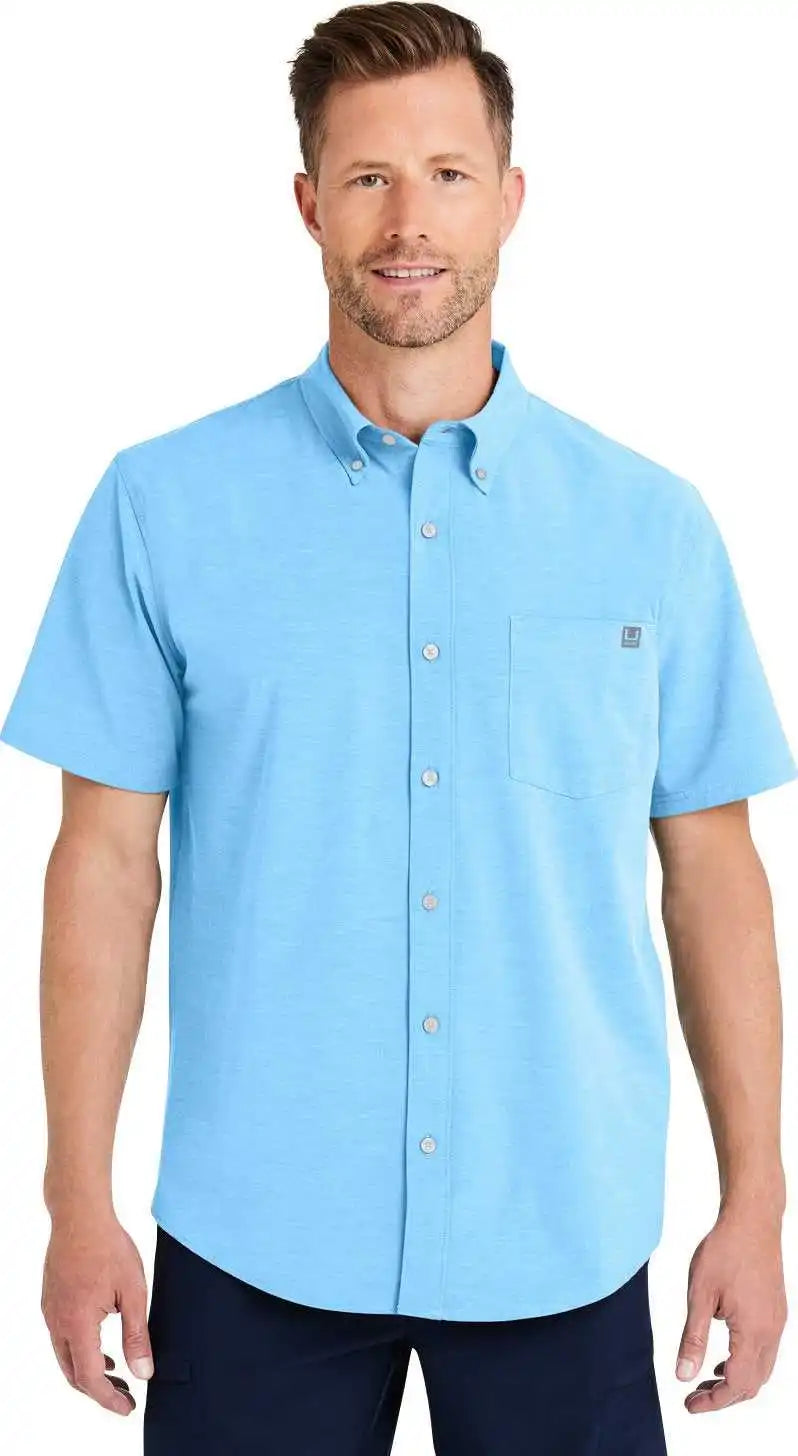 Huk H150154 Men’s Kona Solid Short Sleeve Shirt Marolina Blue