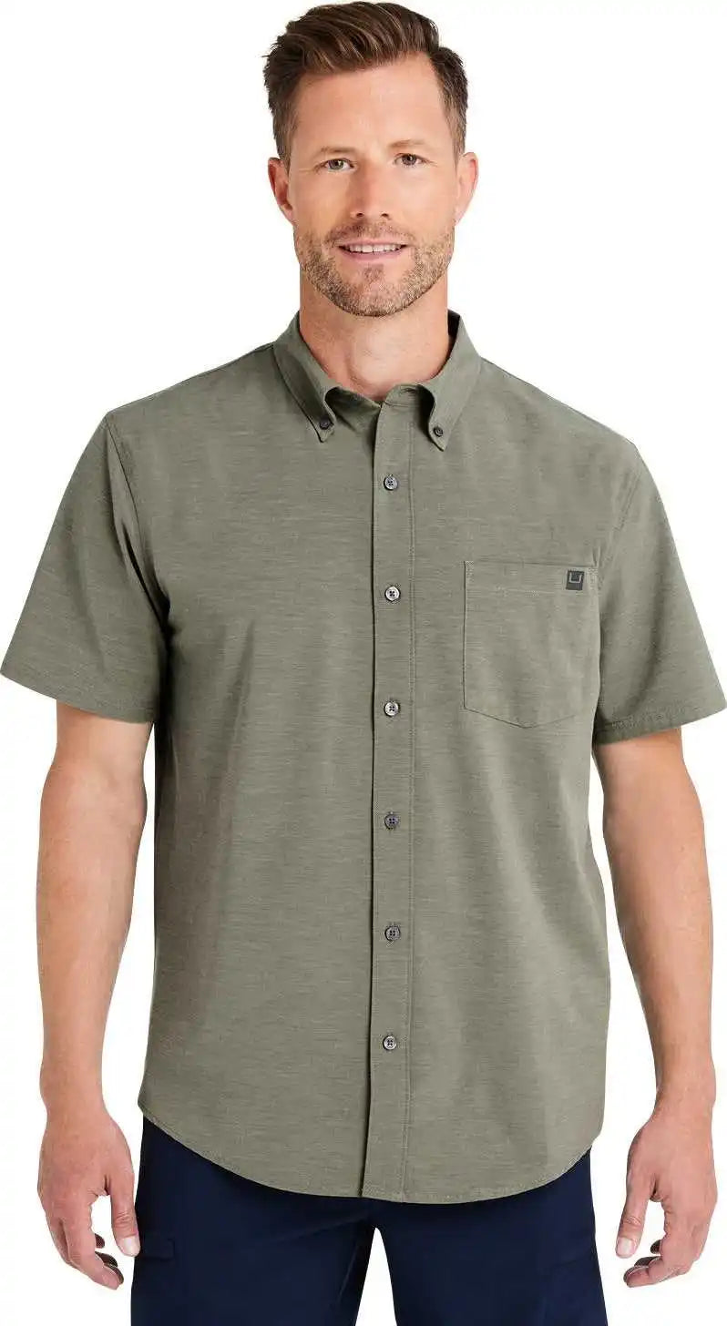 Huk H150154 Men’s Kona Solid Short Sleeve Shirt Moss