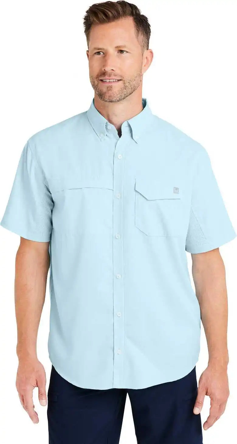 Huk H150171 Men’s Tide Point Short Sleeve Shirt Crystal Blue