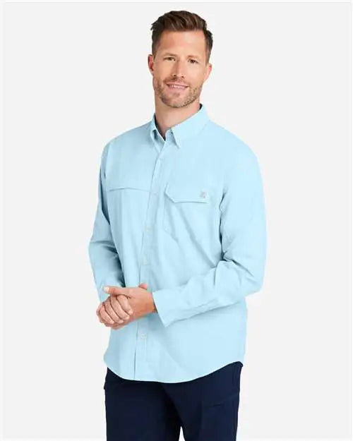 Huk H150172 Tide Point Long Sleeve Shirt - Crystal Blue