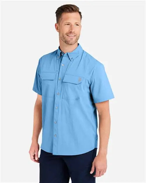 Huk H150183 Creekbed Short Sleeve Shirt - Marolina Blue