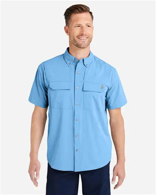 Huk H150183 Creekbed Short Sleeve Shirt - Marolina Blue