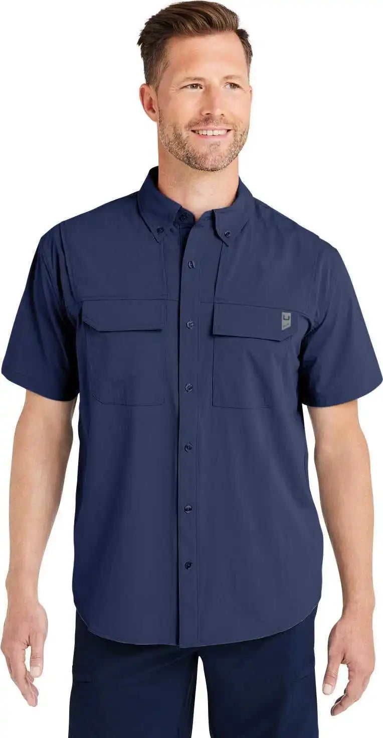 Huk H150183 Men’s Creekbed Short Sleeve Shirt - Naval Academy