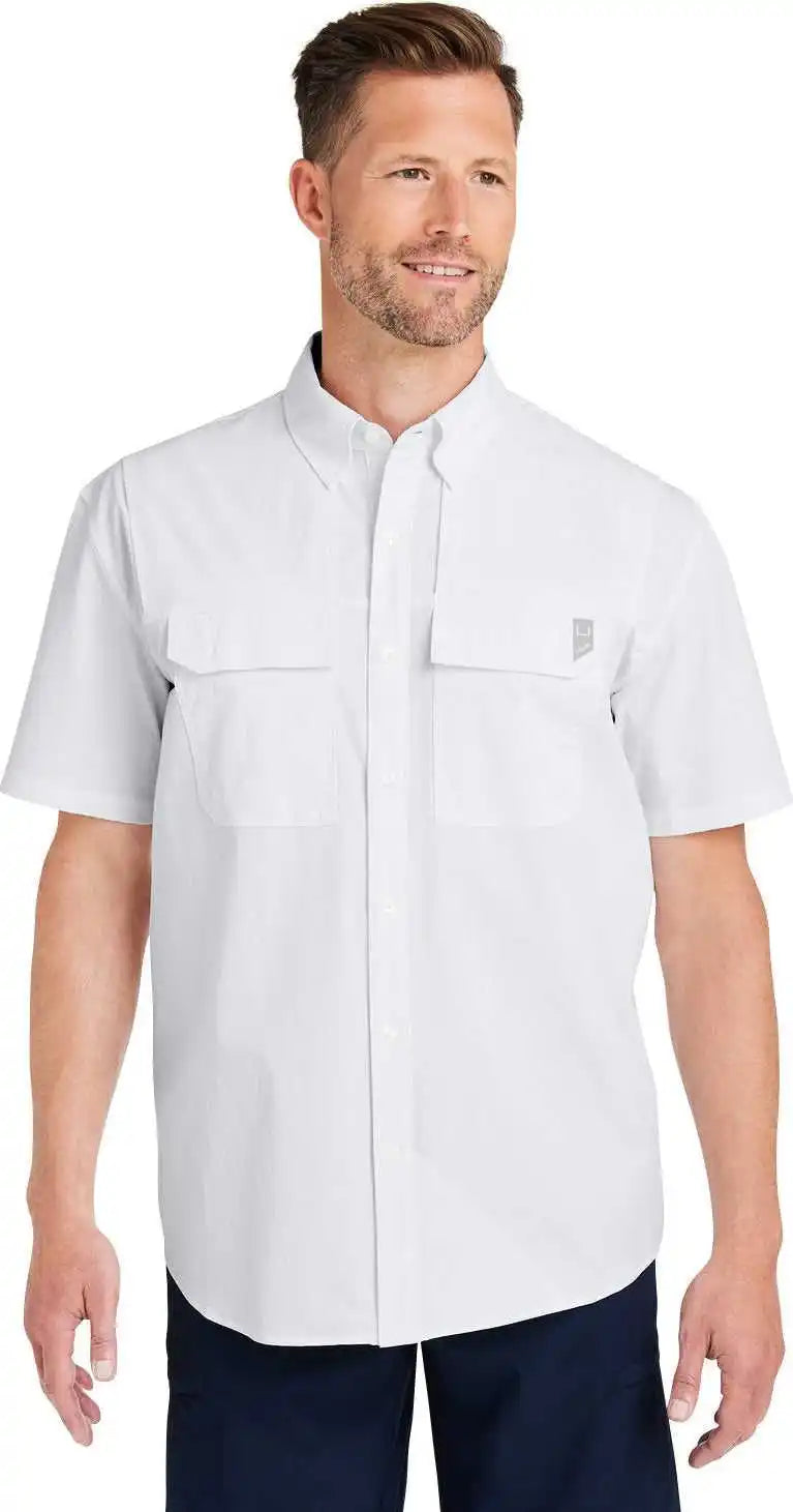 Huk H150183 Men’s Creekbed Short Sleeve Shirt - White