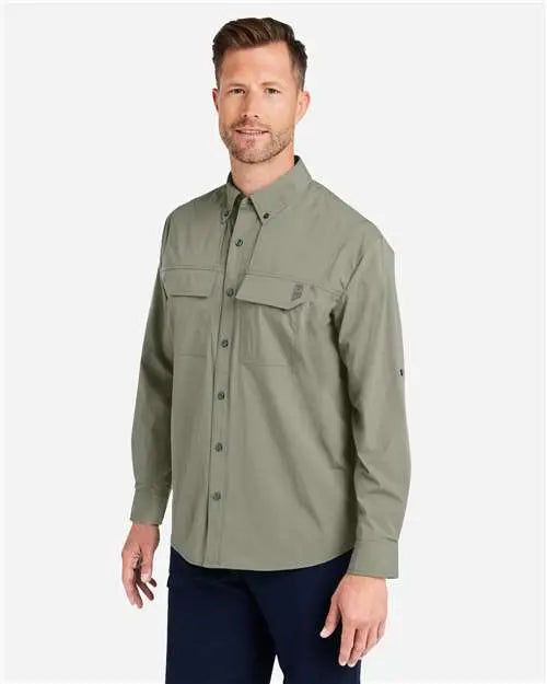 Huk H150184 Creekbed Long Sleeve Shirt - Moss