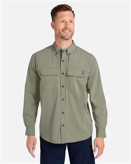 Huk H150184 Creekbed Long Sleeve Shirt - Moss