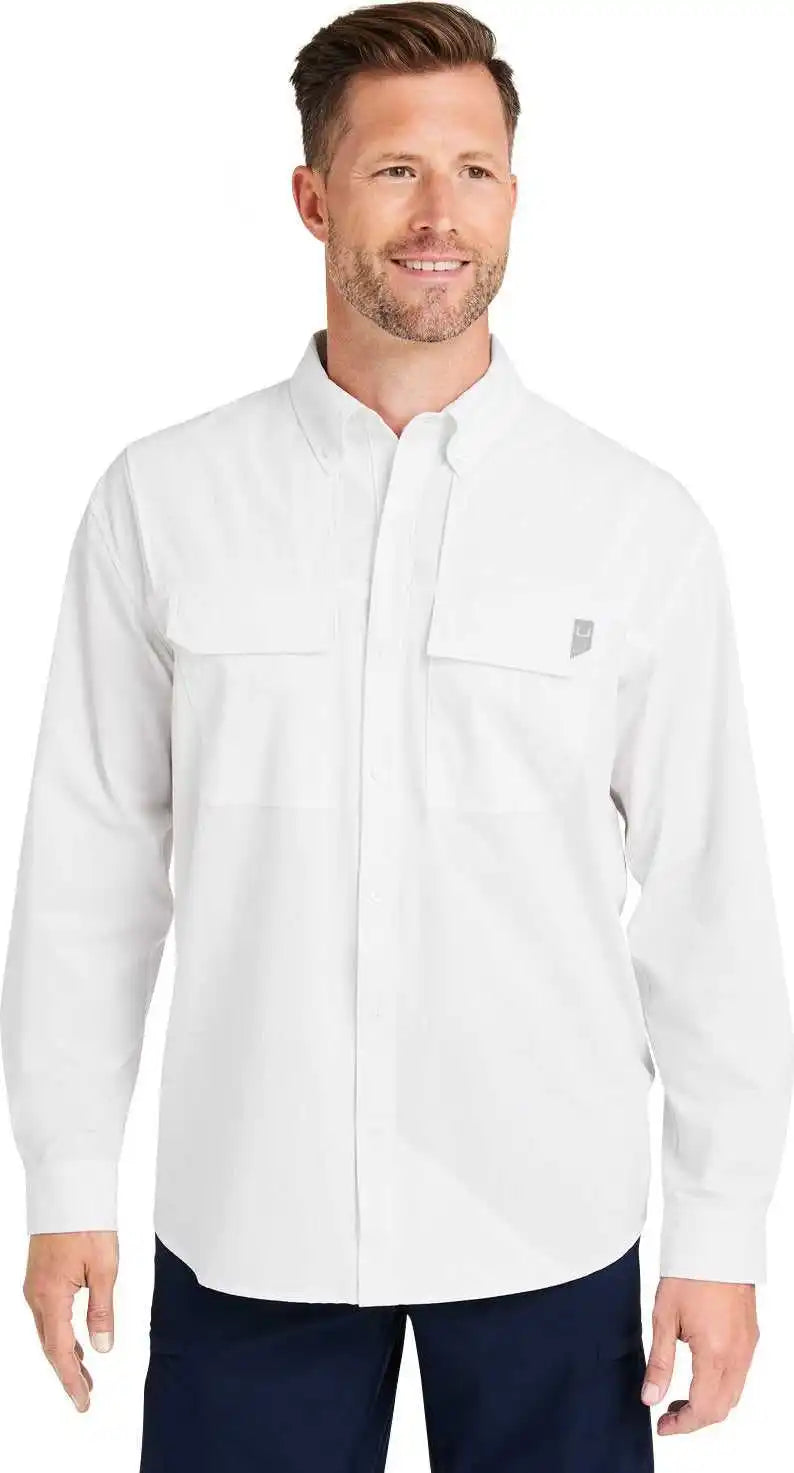 Huk H150184 Men’s Creekbed Long Sleeve Shirt - White