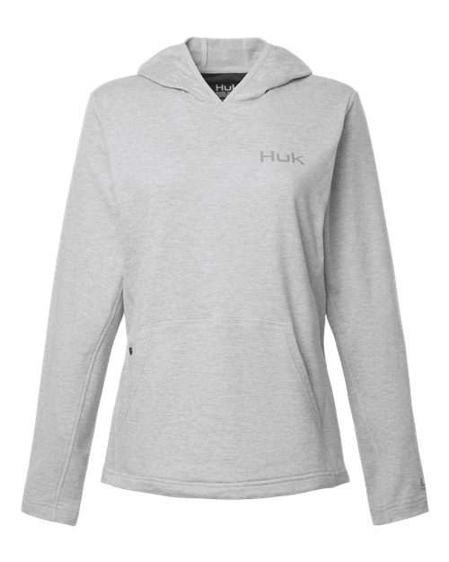 Huk H6130023 Women’s Coldfront+ Hooded Sweatshirt - Harbor Mist Heather