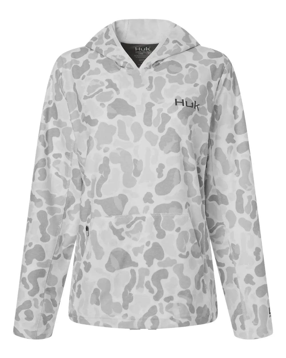 Huk H6130037 Women’s Coldfront+ Kc Print Hooded Sweatshirt - White