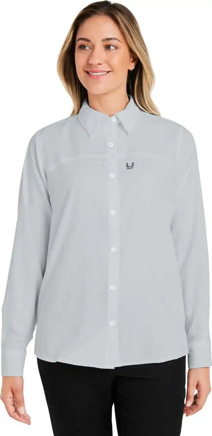 Huk H615006 Ladies’ Tide Point Long Sleeve Shirt - Harbor Mist