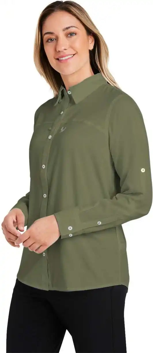Huk H615006 Ladies’ Tide Point Long Sleeve Shirt - Moss