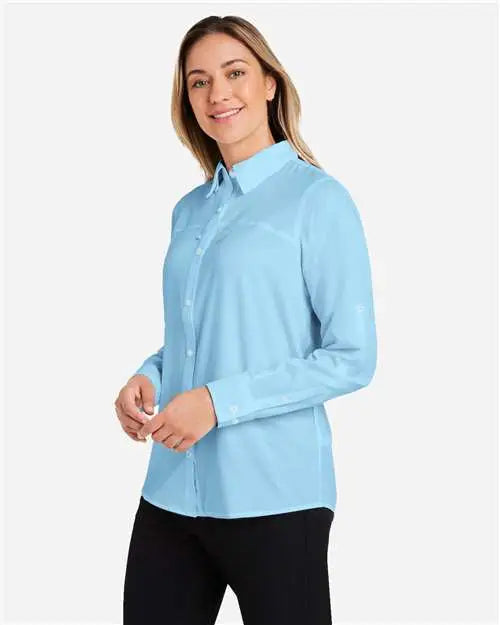 Huk H615006 Women’s Tide Point Long Sleeve Shirt - Crystal Blue