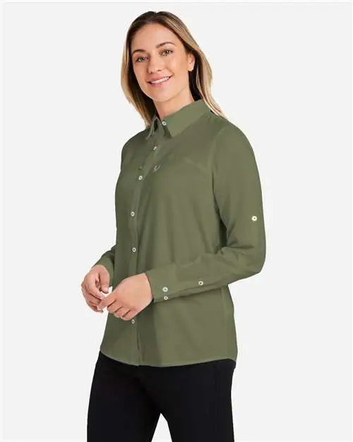 Huk H615006 Women’s Tide Point Long Sleeve Shirt - Moss