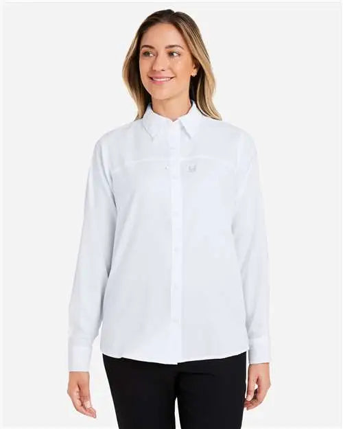 Huk H615006 Women’s Tide Point Long Sleeve Shirt - White