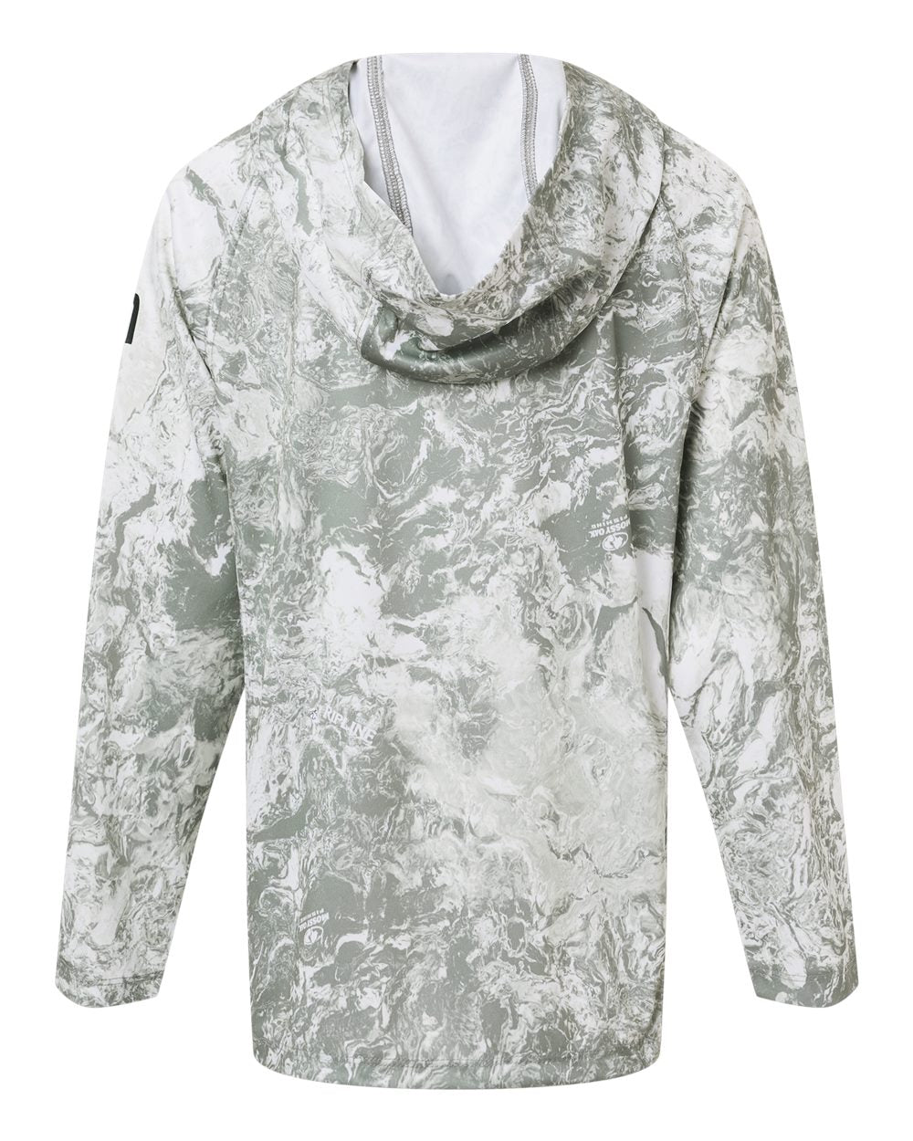 Huk H712l003 Youth Pursuit Mossy Oak Printed Hooded Long Sleeve T-shirt - Seagrass
