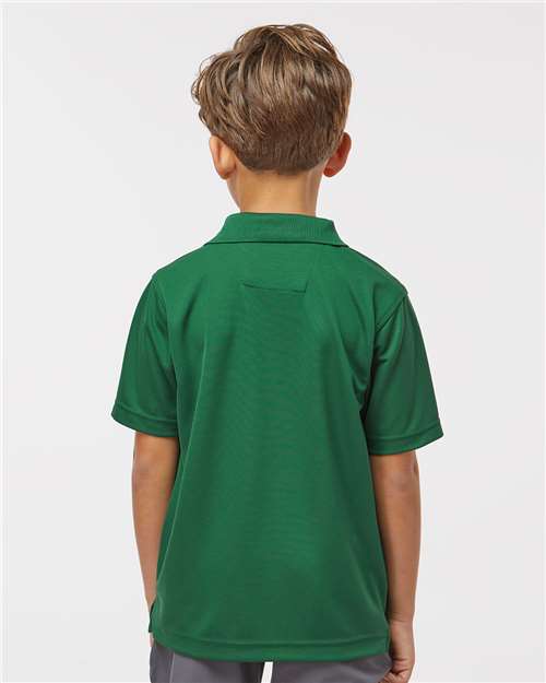 Hunter Green Youth Saratoga Performance Mini Mesh Polo - 108Y