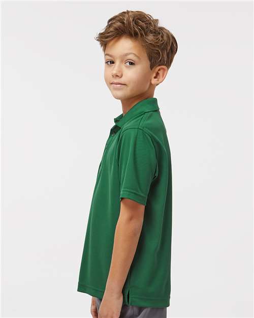 Hunter Green Youth Saratoga Performance Mini Mesh Polo - 108Y
