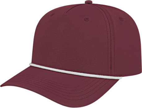 Cap America i7256 Athletic Rope Cap - Merlot With White Rope