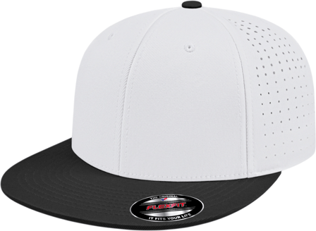 Cap America i8503 Flexfit Perforated Performance Cap - White Black