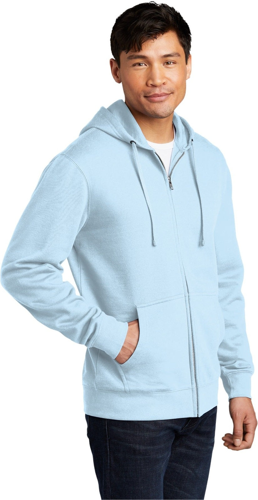 Ice Blue District V.I.T. Fleece Full-Zip Hoodie DT6102