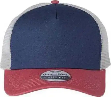 Imperial 1287 North Country Trucker Cap - Royal Nantucket Gray - Red / one Size Fits Most