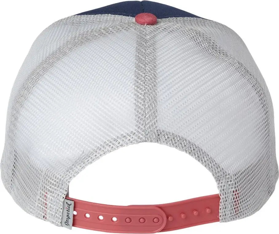 Imperial 1287 North Country Trucker Cap - Royal Nantucket Grey - Red / one Size Fits Most