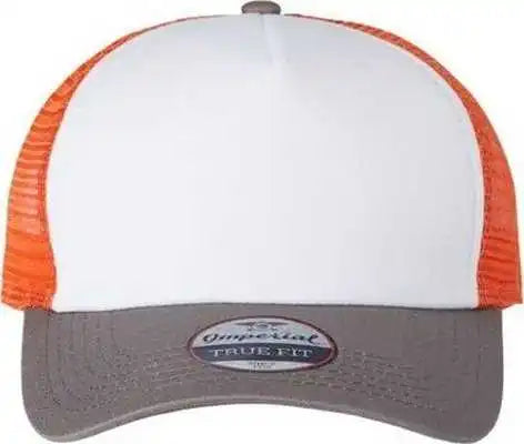 Imperial 1287 North Country Trucker Cap White Charcoal Orange Dark Gray / one Size Fits Most