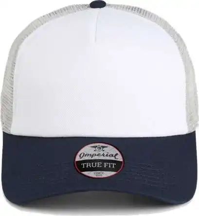 Imperial 1287 North Country Trucker Cap White Navy Grey / one Size Fits Most