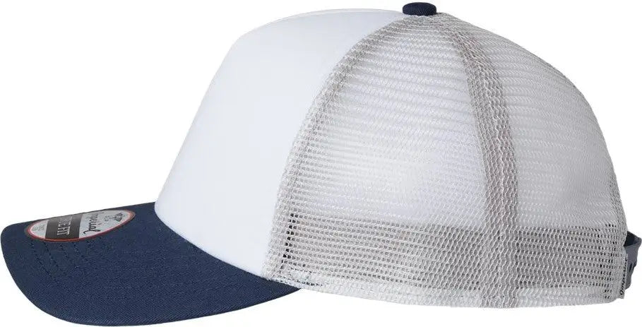 Imperial 1287 North Country Trucker Cap - White Navy Grey - one Size Fits Most