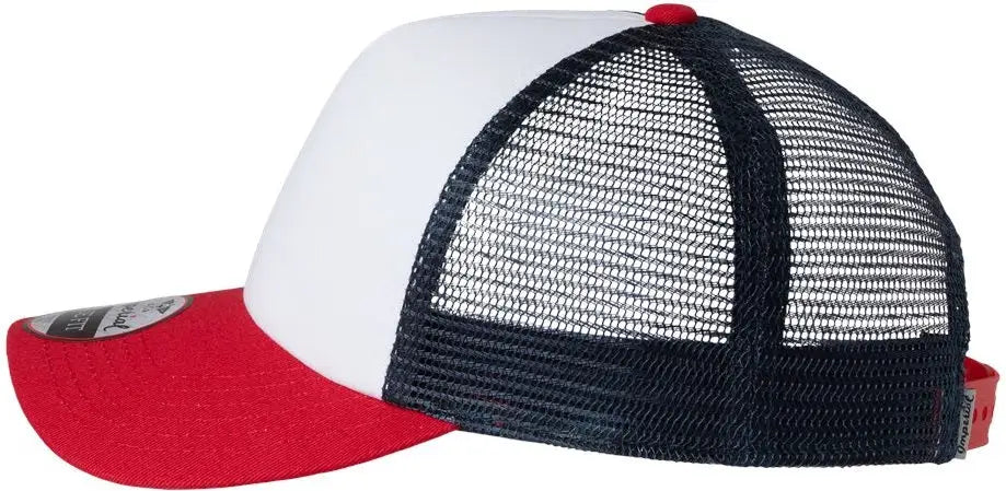 Imperial 1287 North Country Trucker Cap - White Red Dark Navy - one Size Fits Most