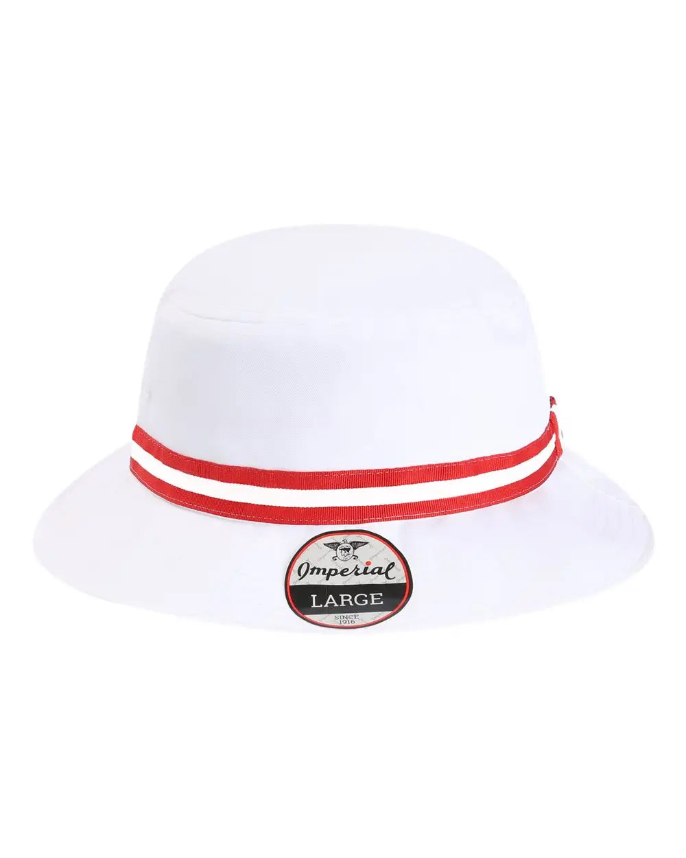 Imperial 1371p the Oxford Performance Bucket Hat - White Red - one Size Fits Most
