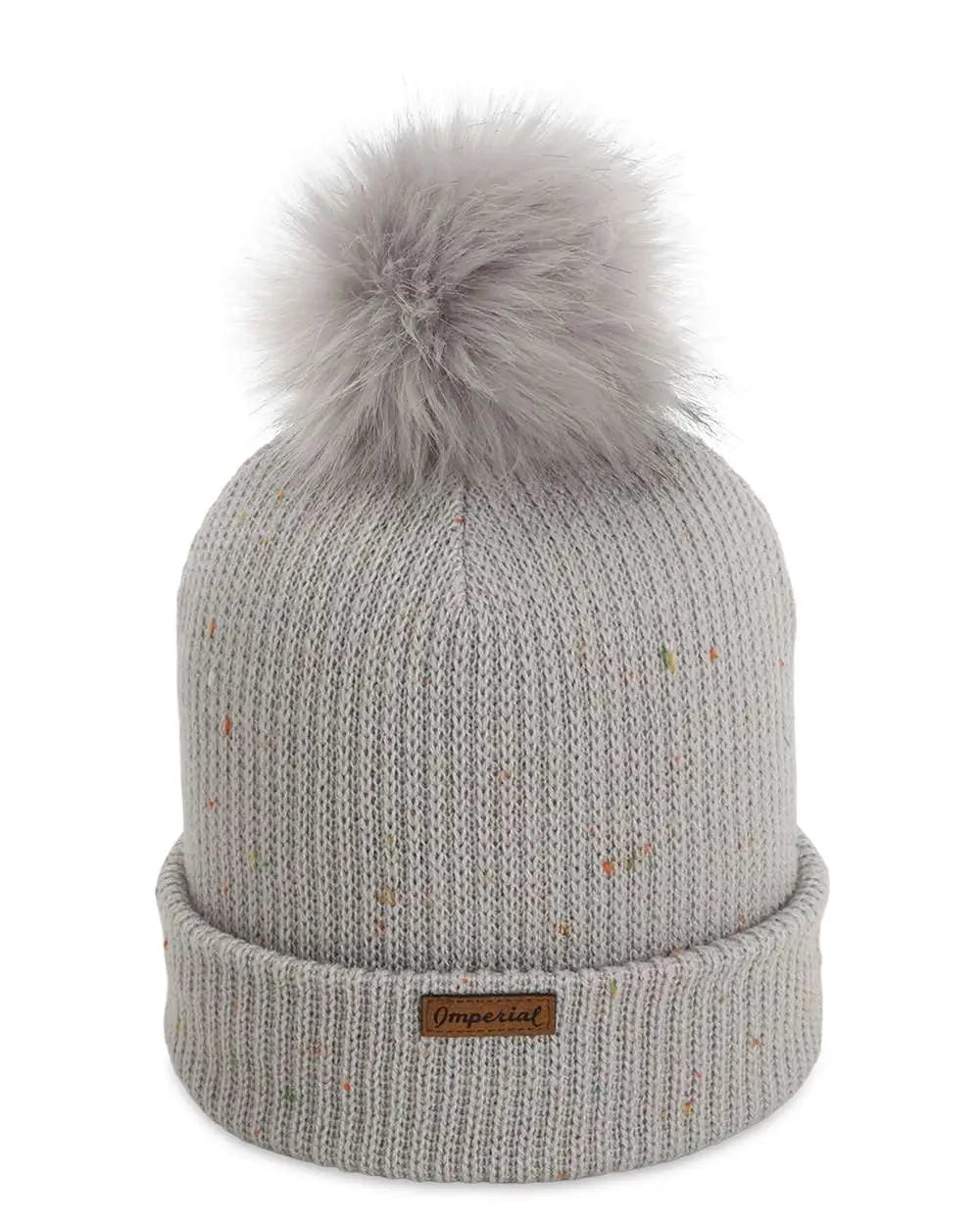 Imperial 6014s the Montage Pom Cuffed Beanie - 6014 - Light Gray - one Size Fits Most