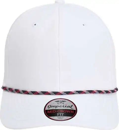 Imperial 7054 the Wingman Cap White Navy Red / one Size Fits Most