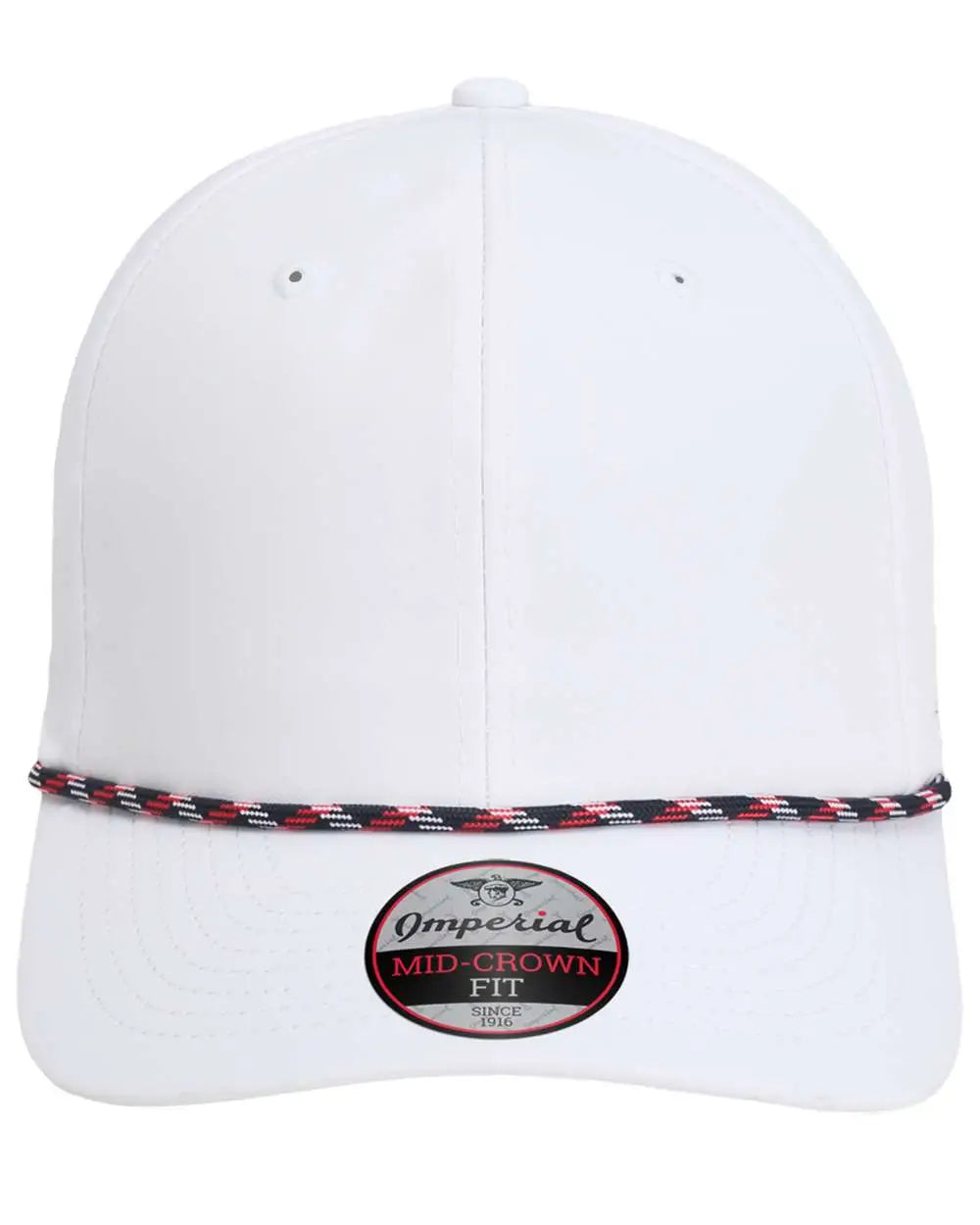 Imperial 7054 the Wingman Cap - White Navy Red - one Size Fits Most