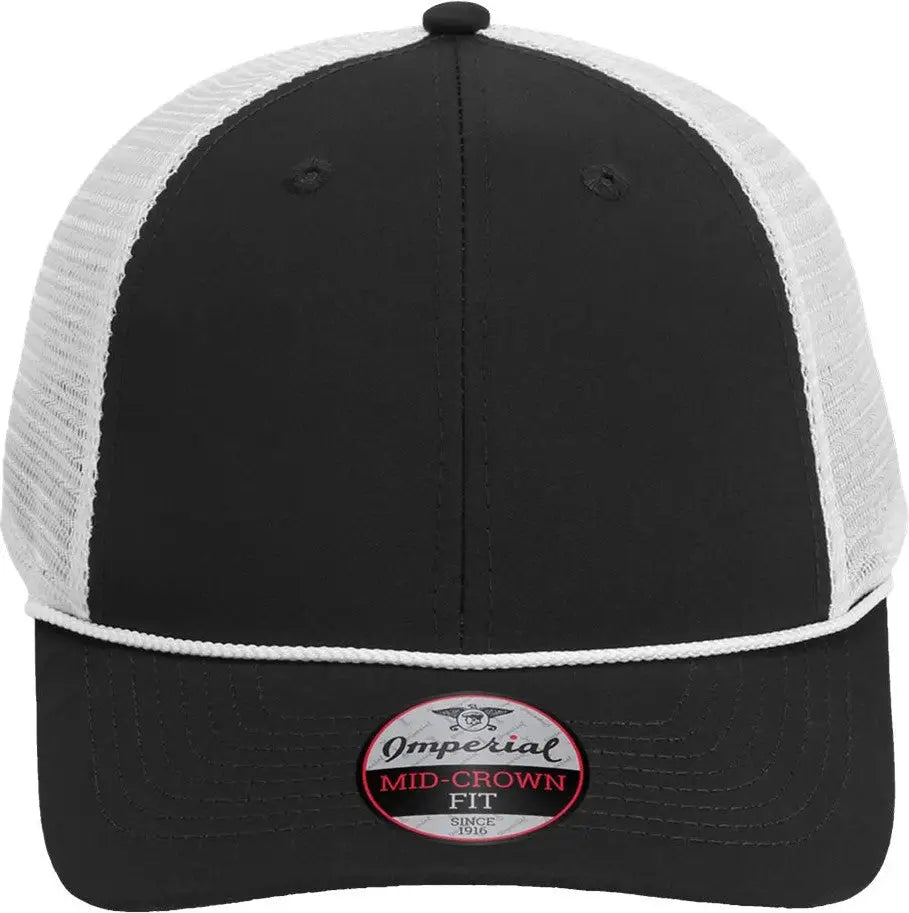 Imperial 7055 the Night Owl Performance Rope Cap - Black White - one Size Fits Most