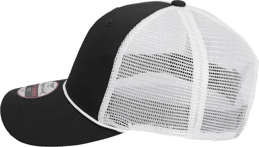 Imperial 7055 the Night Owl Performance Rope Cap - Black White - one Size Fits Most