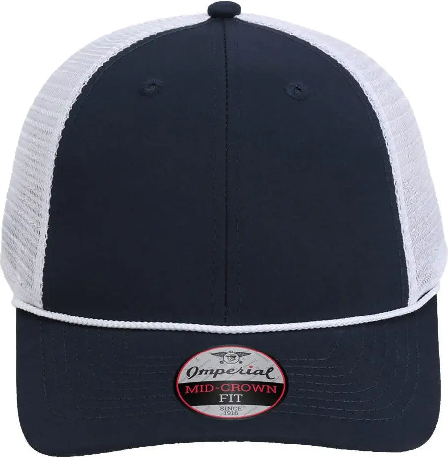 Imperial 7055 the Night Owl Performance Rope Cap - Navy White - one Size Fits Most