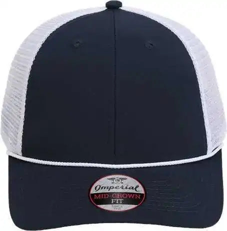 Imperial 7055 the Night Owl Performance Rope Cap - Navy White - one Size Fits Most