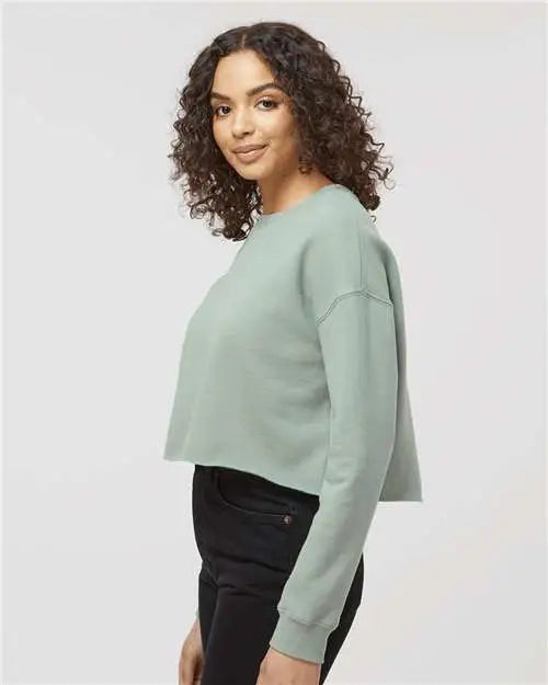 Independent Trading Co. Afx24crp Women’s Lightweight Crop Crewneck Sweatshirt - Sage