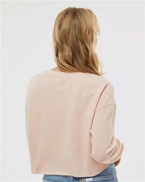 Independent Trading Co. Afx24crp Women’s Lightweight Crop Crewneck Sweatshirt - Blush