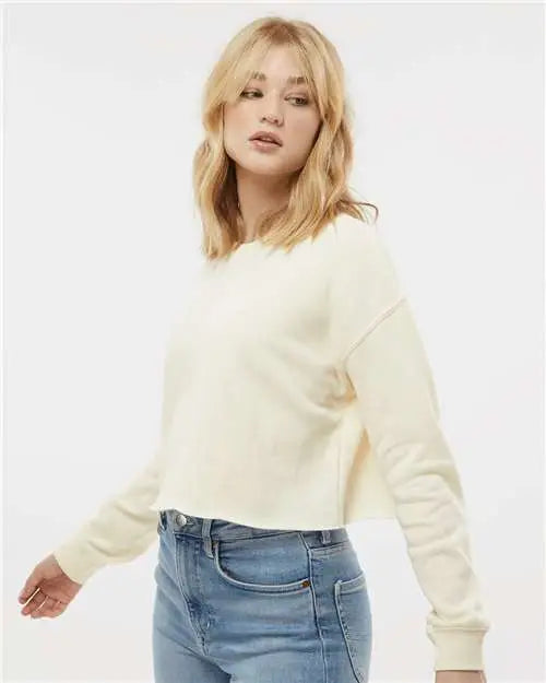Independent Trading Co. Afx24crp Women’s Lightweight Crop Crewneck Sweatshirt - Bone