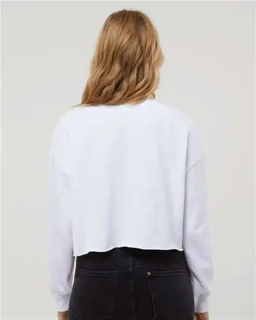 Independent Trading co Afx24crp Women’s Lightweight Cropped Crew Pullover White