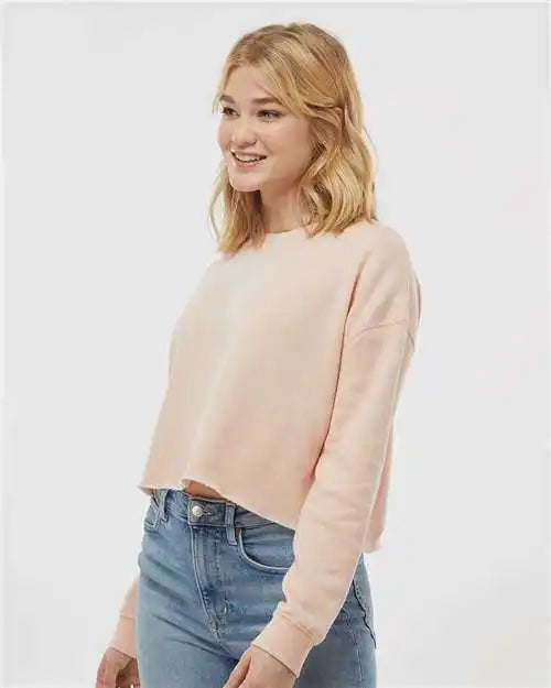 Independent Trading co Afx24crp Women’s Lightweight Cropped Crew Pullover - Blush