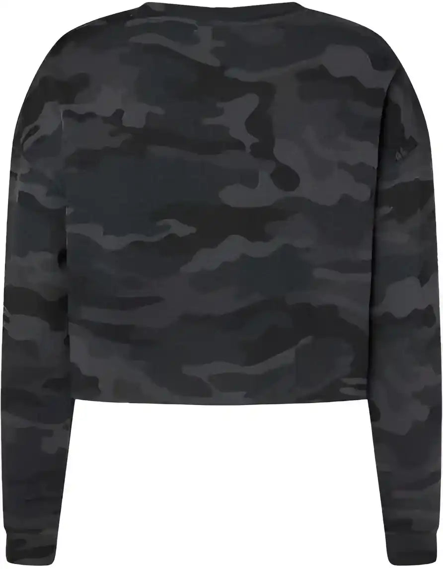 Independent Trading co Afx24crp Women’s Lightweight Cropped Crew Pullover Black Camo