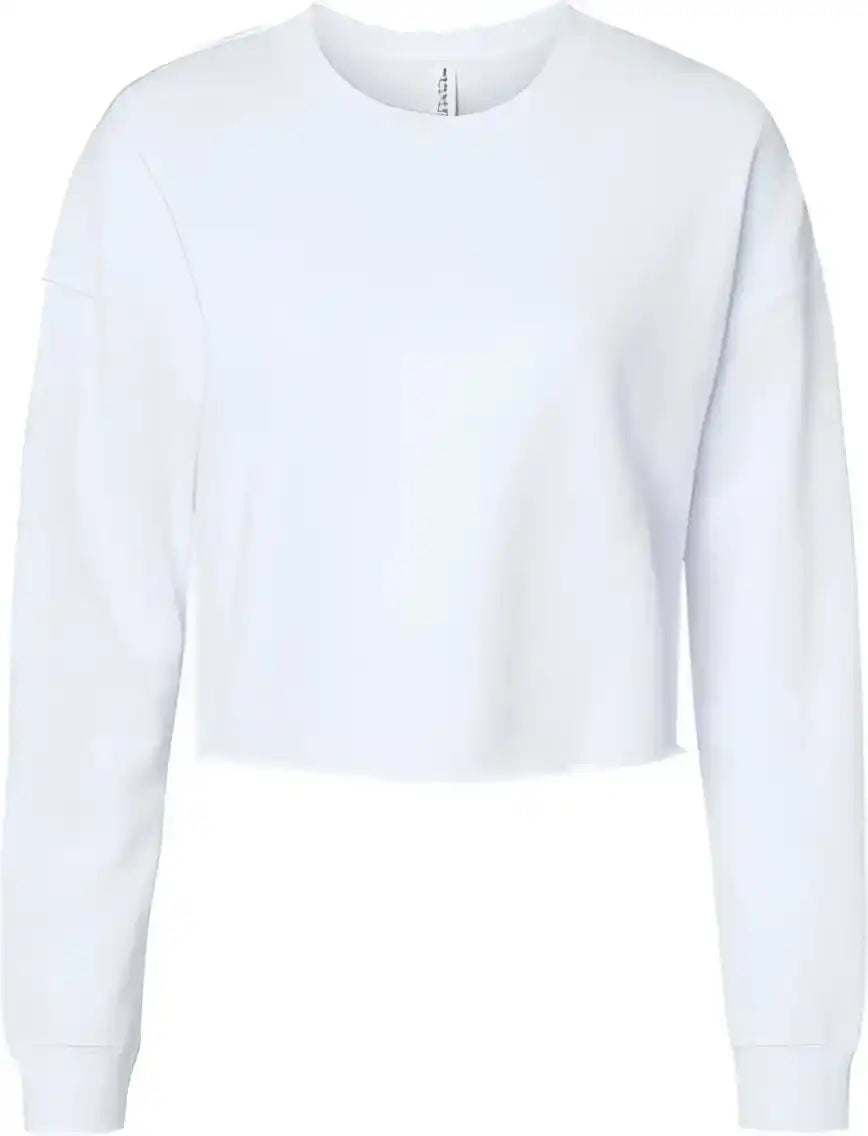 Independent Trading co Afx24crp Women’s Lightweight Cropped Crew Pullover White