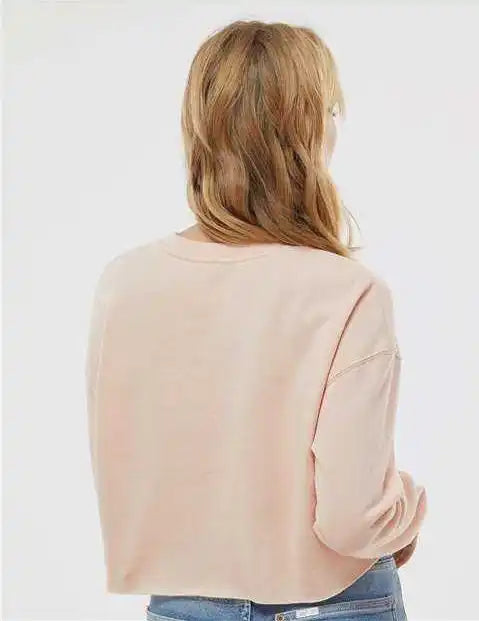 Independent Trading co Afx24crp Women’s Lightweight Cropped Crew Pullover - Blush