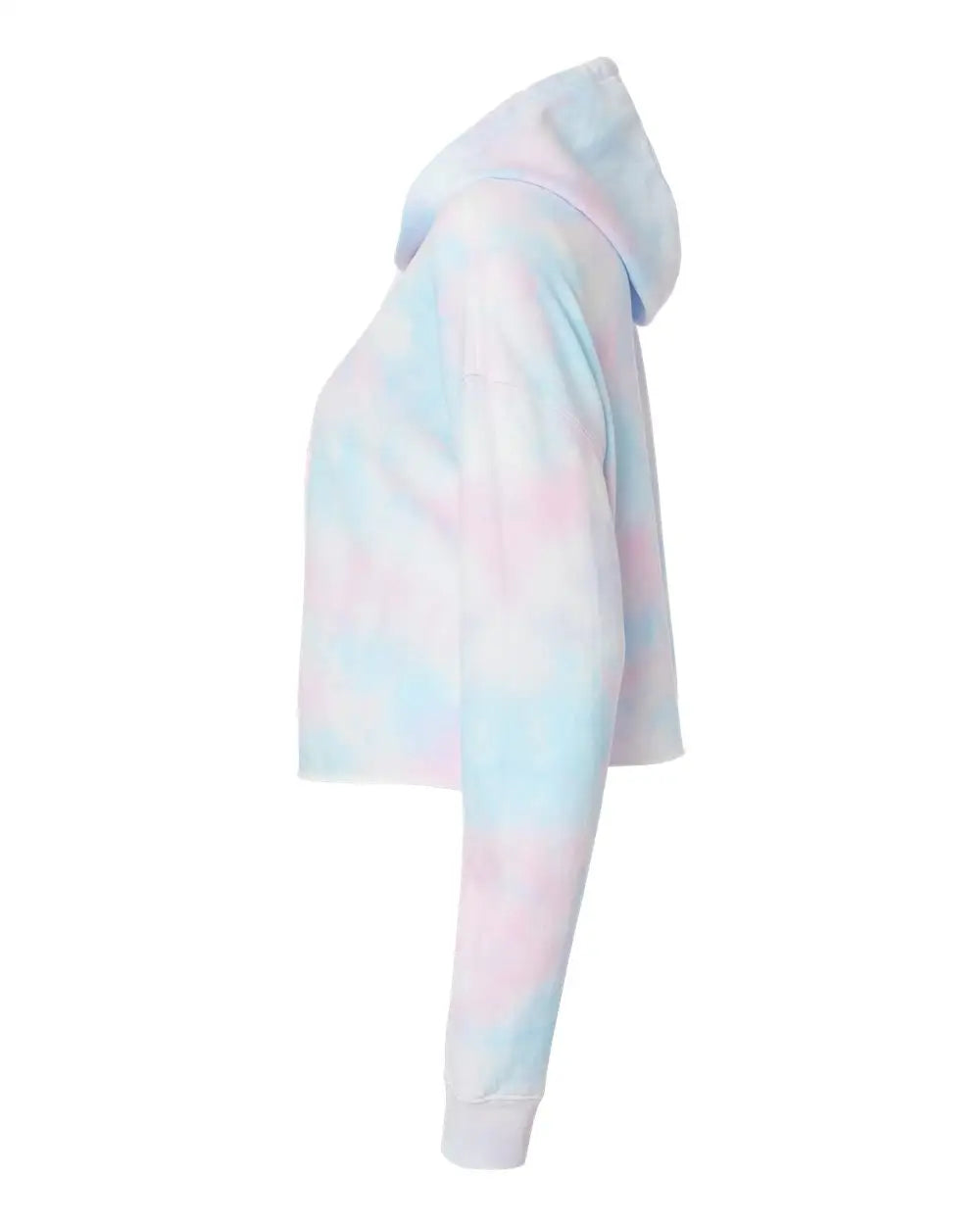 Independent Trading Co. Afx64crp Women’s Lightweight Crop Hooded Sweatshirt - Tie Dye Cotton Candy