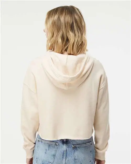 Independent Trading Co. Afx64crp Women’s Lightweight Crop Hooded Sweatshirt - Bone