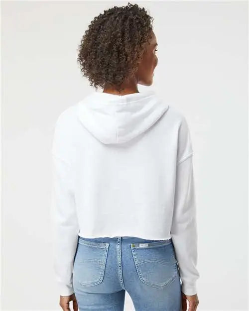 Independent Trading Co. Afx64crp Women’s Lightweight Crop Hooded Sweatshirt - White